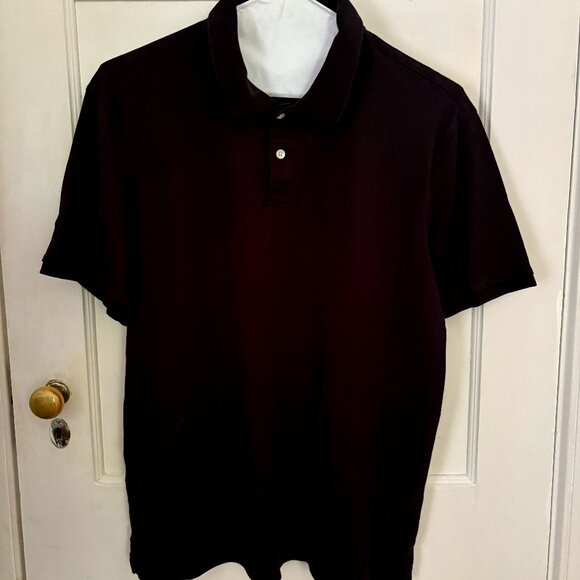 Calvin Klein Men's, Liquid Black Polo Shirt. 100% Cotton. Size L.  NWOT - Picture 1 of 5